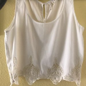 White cropped blouse